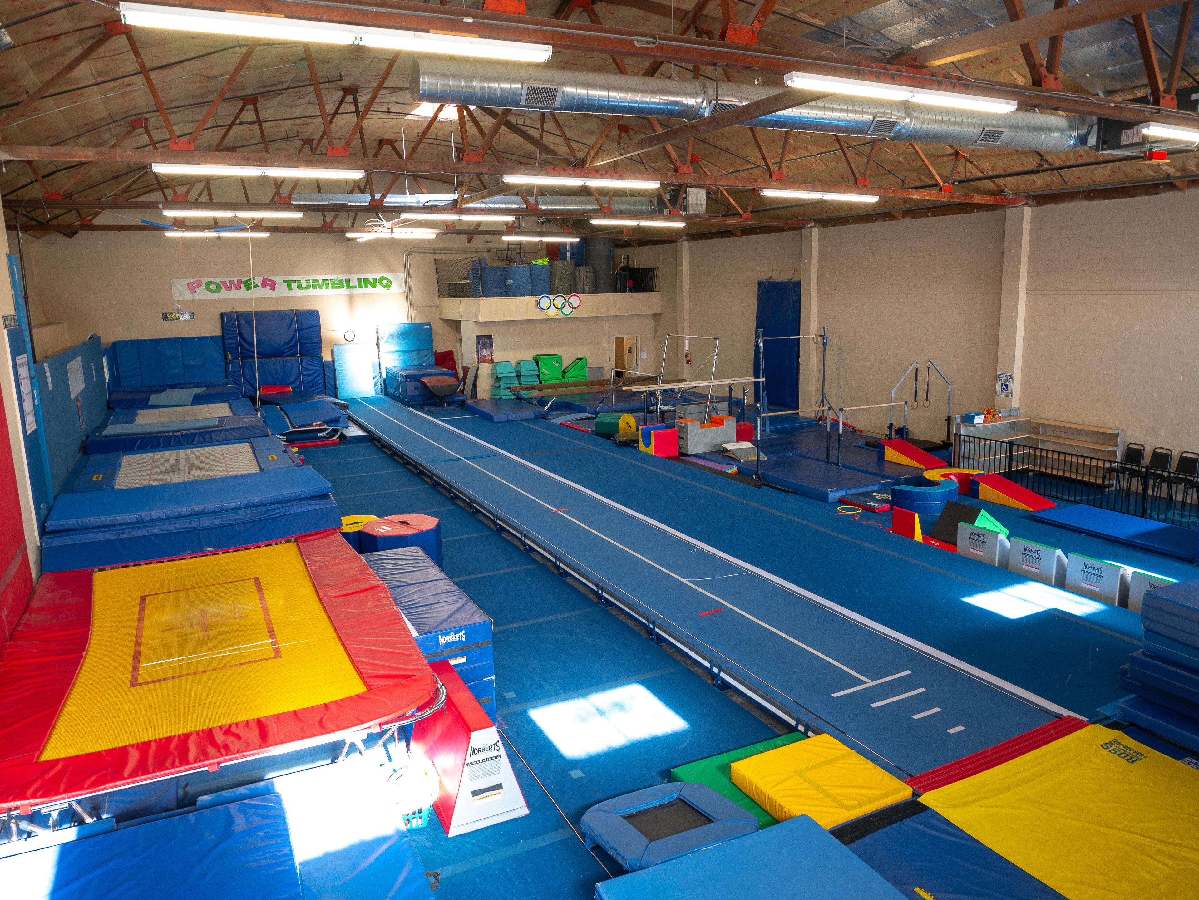 Full view of the Shasta Gymnastics training floor